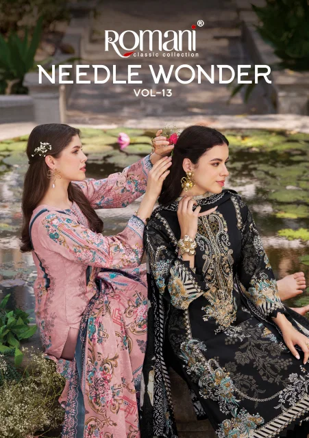 Needle Wonder Vol 13 By Romani Cotton Digital Printed Dress Material
